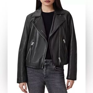 •SILENT SALE•All Saints Black Leather Dalby Biker Jacket